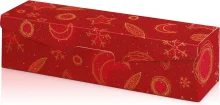 Karton na 1fl červený s vianočným motívom 110237