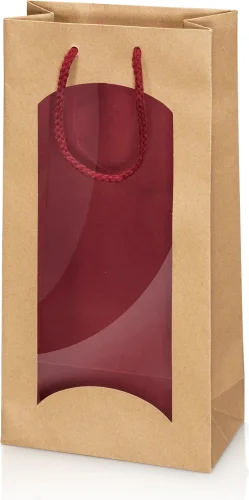 Taška na 2fl. prírodná s okienkom 660250