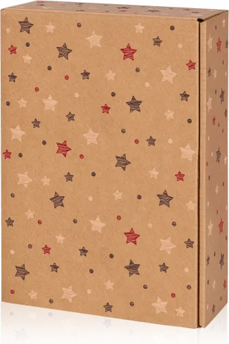 Kartón na 3fl prírodný s hviezdičkami 130208