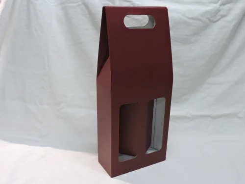 Kartón na 2fl bordový s okienkom