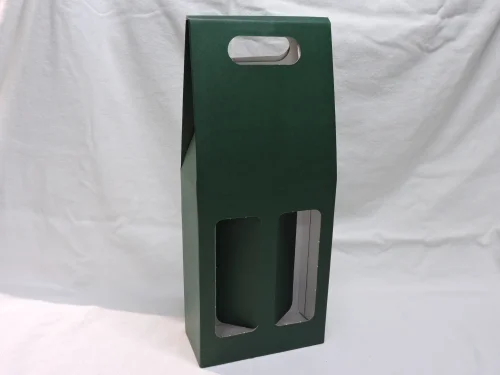 Kartón na 2fl zelený s okienkom