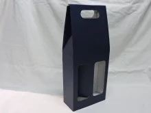 Kartón na 2fl modrý s okienkom