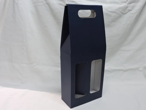 Kartón na 2fl modrý s okienkom