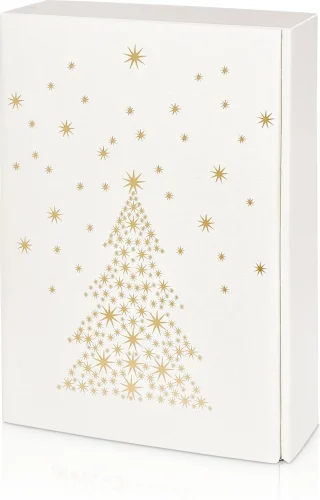 Kartón na 3fl biely s hviezdičkami 130317